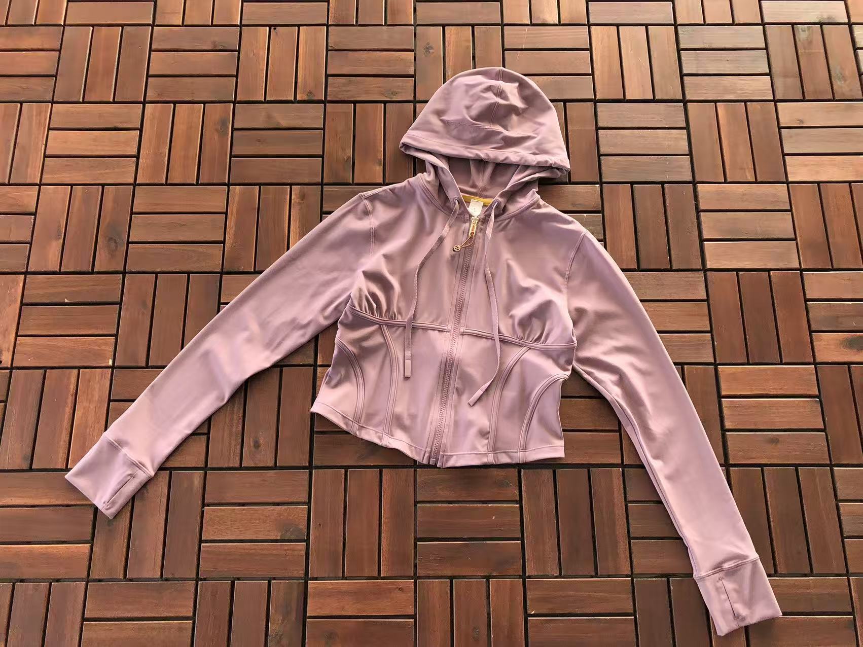 Lululemon Mesh Hooded Define Cropped Jacket