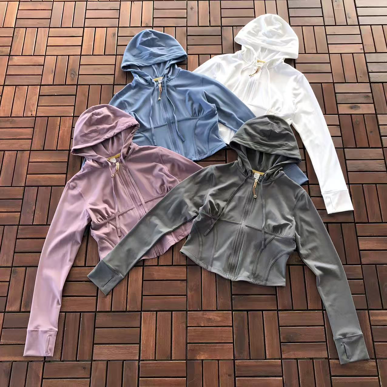 Lululemon Mesh Hooded Define Cropped Jacket