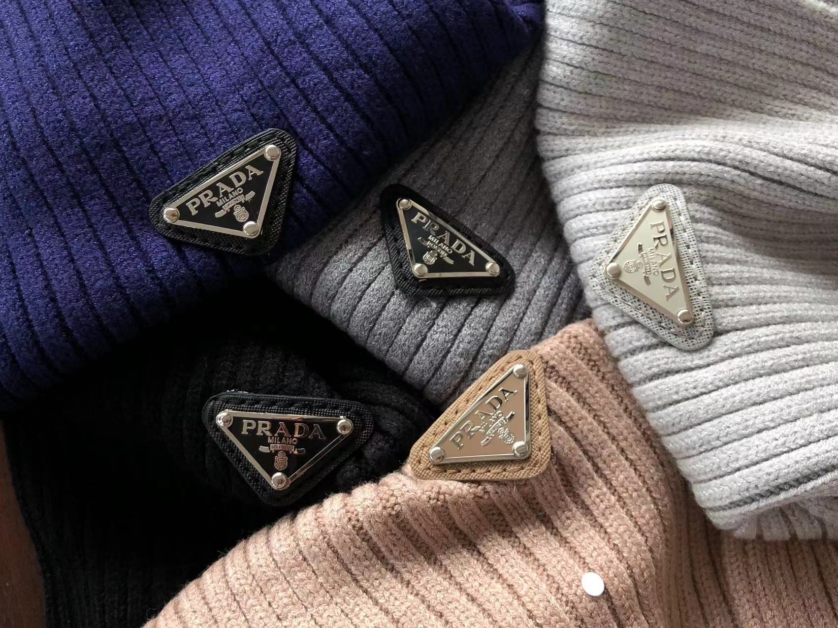 Prada ribbed-knit wool and cashmere Scarf, Hat and Gloves