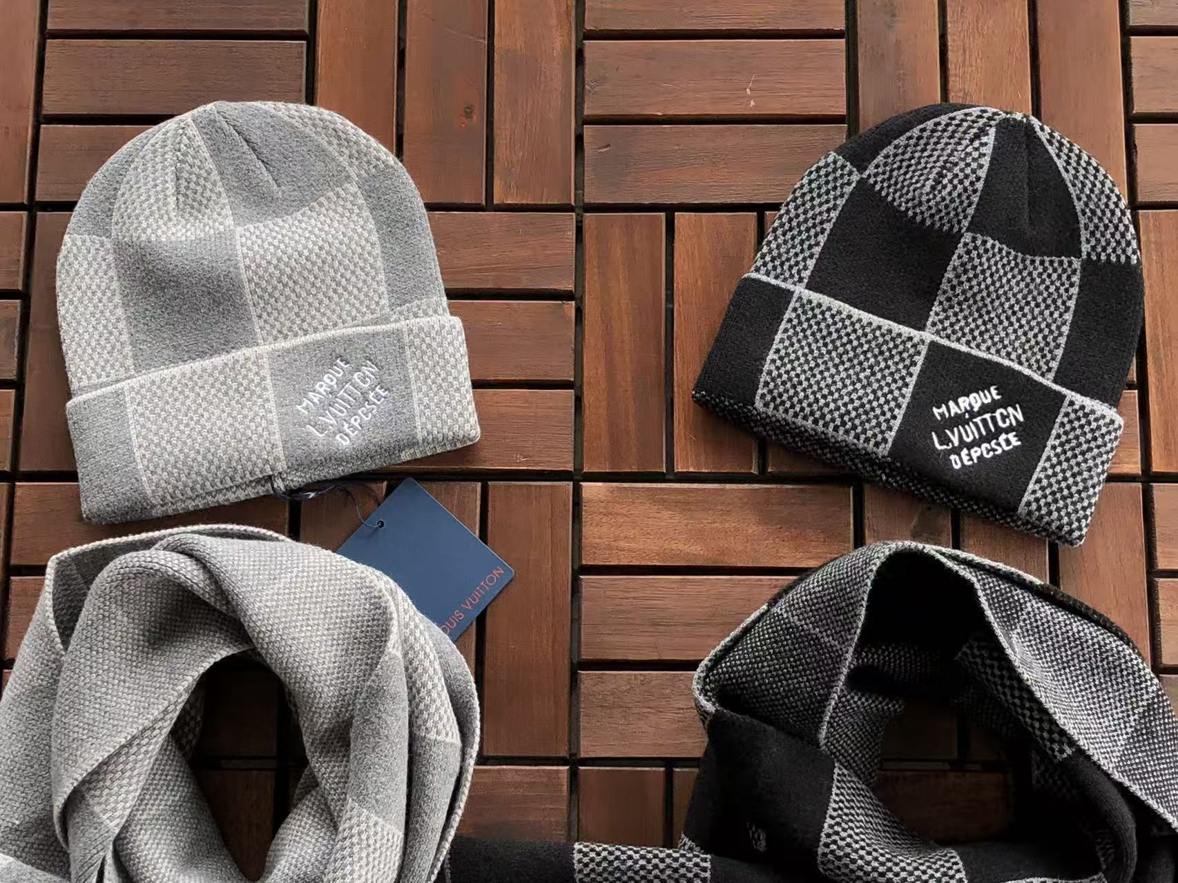Louis Vuitton Damier Heritage New Seasons Hat & Scarf Set