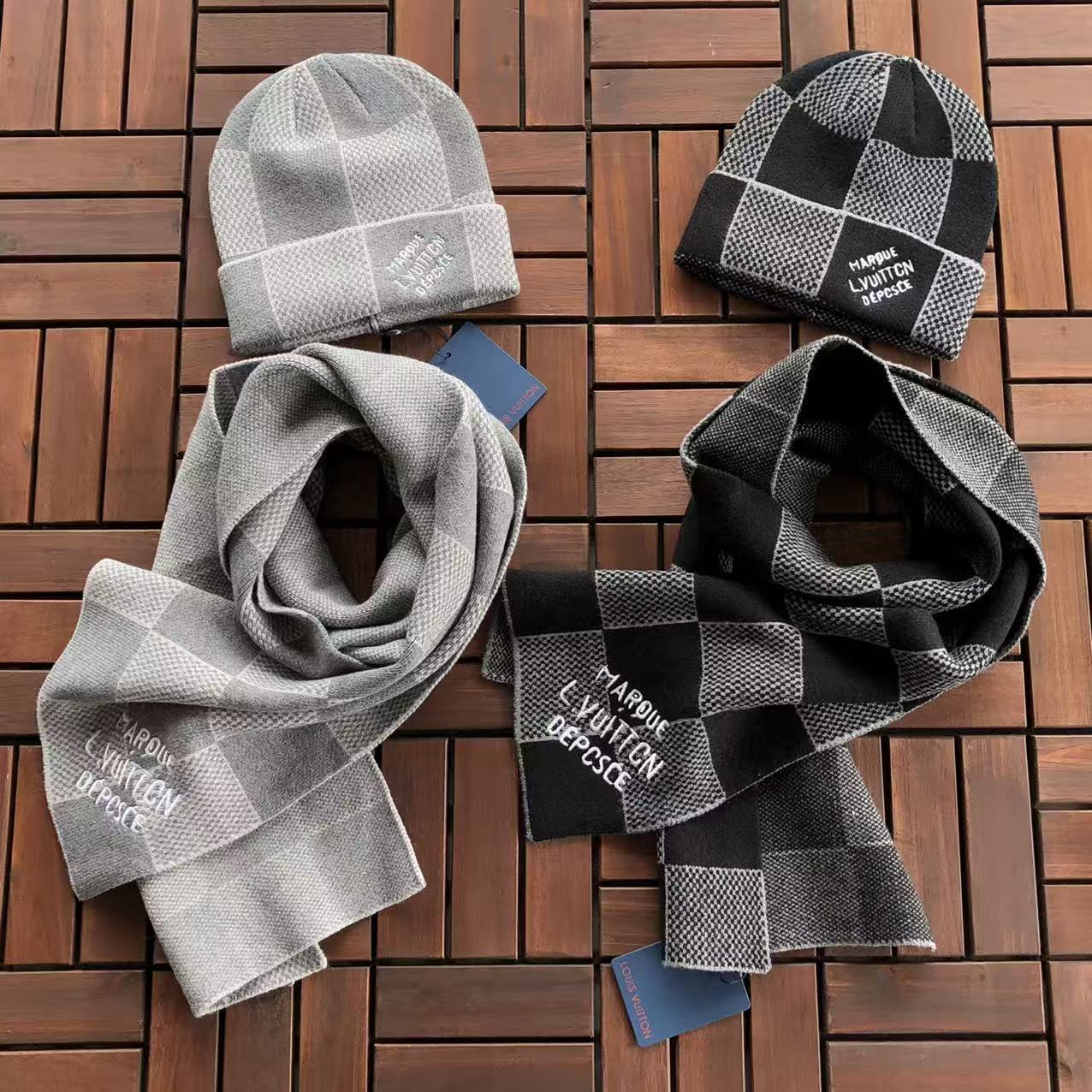 Louis Vuitton Damier Heritage New Seasons Hat & Scarf Set